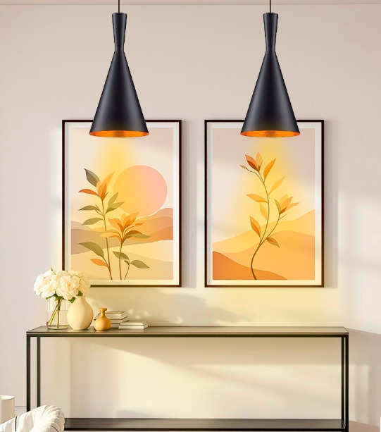 Lámpara colgante negra estilo industrial